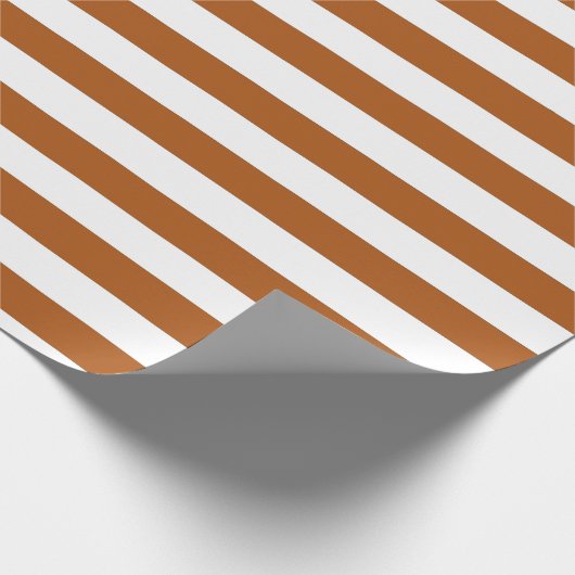 Orangefarbene und weiße Streifen Geschenkpapier (Ecke)
