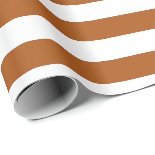Orangefarbene und weiße Streifen Geschenkpapier (Rolleneckpunkt)