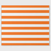 Orangefarbene und weiße Streifen Geschenkpapier (Flach)