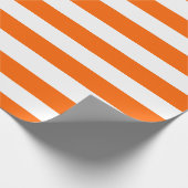 Orangefarbene und weiße Streifen Geschenkpapier (Ecke)