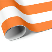 Orangefarbene und weiße Streifen Geschenkpapier (Rolleneckpunkt)