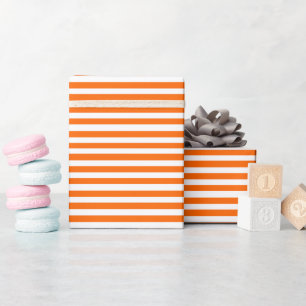 Orangefarbene und weiße Streifen Geschenkpapier