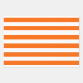 Orangefarbene und weiße Streifen Geschenkpapier Set (Vorderseite 2)