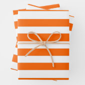 Orangefarbene und weiße Streifen Geschenkpapier Set (Beispiel)