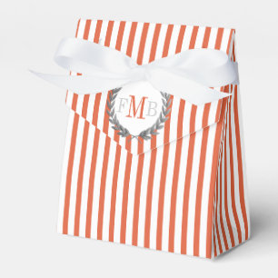 Orangefarbene und weiße Streifen Geschenkschachtel