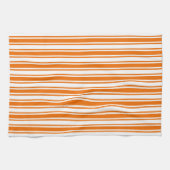 Orangefarbene und weiße Streifen Geschirrtuch (Horizontal)