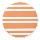 Orangefarbene und weiße Streifen Keramikknauf (Vorderseite)