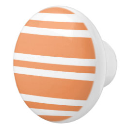 Orangefarbene und weiße Streifen Keramikknauf