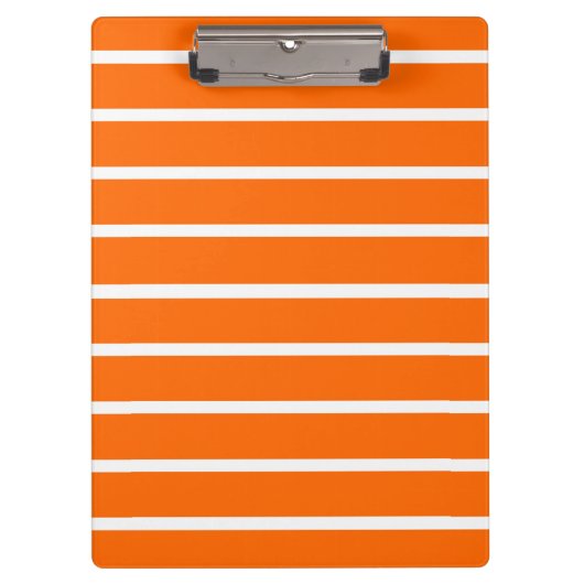 Orangefarbene und weiße Streifen Klemmbrett (Vorderseite)