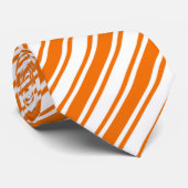 Orangefarbene und weiße Streifen Krawatte (Gerollt)