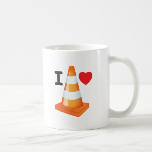 Orangefarbene und weiße Streifen Liebe Kone Herzst Kaffeetasse