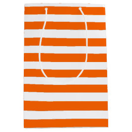 Orangefarbene und weiße Streifen Mittlere Geschenktüte