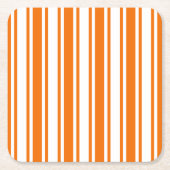 Orangefarbene und weiße Streifen Rechteckiger Pappuntersetzer (Vorderseite)