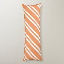 Orangefarbene und weiße Streifen Seitenschläferkissen