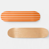 Orangefarbene und weiße Streifen Skateboard (Horizontal)