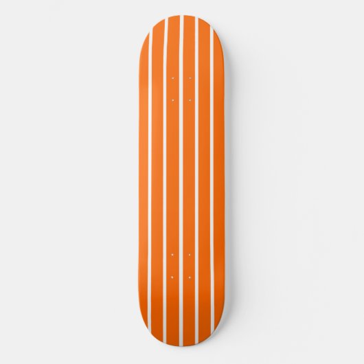 Orangefarbene und weiße Streifen Skateboard (Vorderseite)