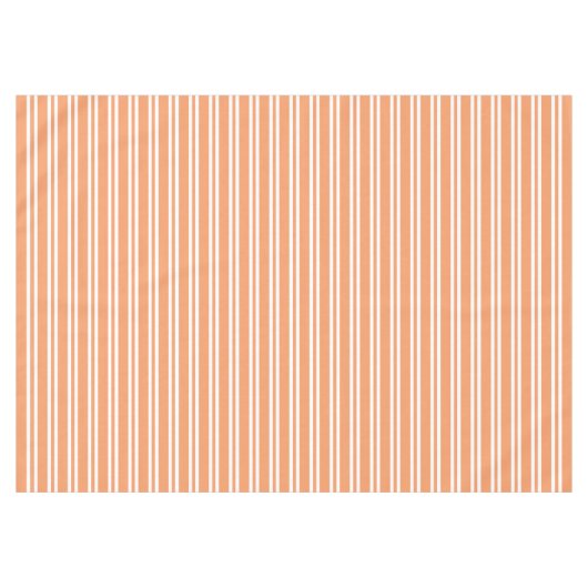 Orangefarbene und weiße Streifen Tischdecke (Vorderseite (Horizontal))
