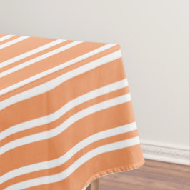 Orangefarbene und weiße Streifen Tischdecke