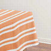 Orangefarbene und weiße Streifen Tischdecke (Beispiel)