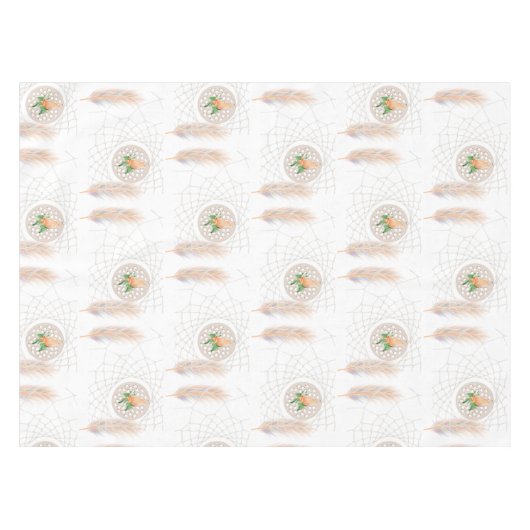 Orangefarbene und weiße Tabletten Tischdecke (Vorderseite (Horizontal))