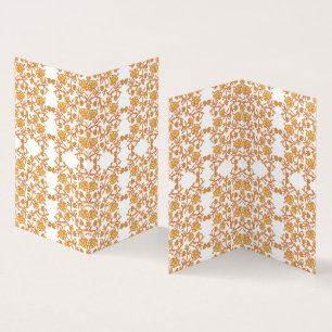 orangefarbene und weiße Tapeten mit Blumenmotiv