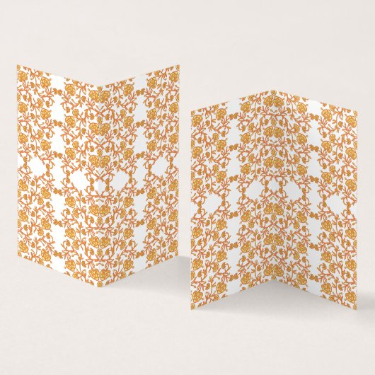orangefarbene und weiße Tapeten mit Blumenmotiv (Innenseite und Außenseite)