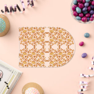 orangefarbene und weiße Tapeten mit Blumenmotiv Acryleinladungen