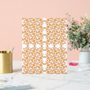 orangefarbene und weiße Tapeten mit Blumenmotiv Acrylschild
