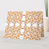 orangefarbene und weiße Tapeten mit Blumenmotiv