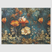 Orangefarbene und weiße Texturierte Blume Seidenpapier (Vorderseite)