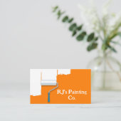 Orangefarbene und weiße Tropfen Beruflich Painter Visitenkarte (Stehend Vorderseite)