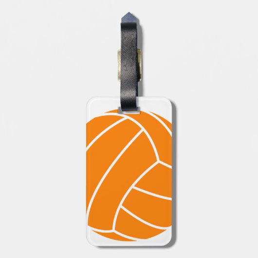 Orangefarbene und weiße Volleyball Gepäckanhänger (Rückseite vertikal)