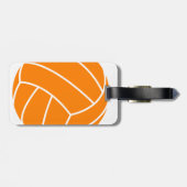 Orangefarbene und weiße Volleyball Gepäckanhänger (Rückseite horizontal)