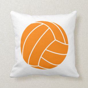 Orangefarbene und weiße Volleyball Kissen