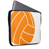 Orangefarbene und weiße Volleyball Laptopschutzhülle (Vorne Rechts)