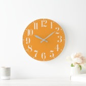 Orangefarbene und weiße Wand-Uhr Große Wanduhr (Zuhause)