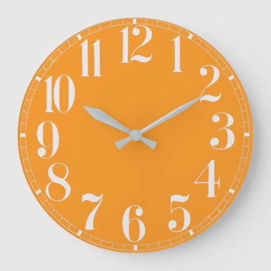 Orangefarbene und weiße Wand-Uhr Große Wanduhr (Vorderseite)