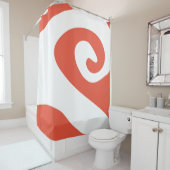 Orangefarbene und weiße Wirbelwelle Duschvorhang (Beispiel)