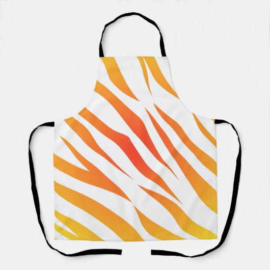 Orangefarbene und weiße Zebrastreifen Schürze (Vorderseite)