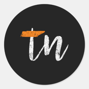 Orangefarbene und weiße Zuhause-Distanzen der Tenn Runder Aufkleber