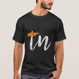 Orangefarbene und weiße Zuhause-Distanzen der Tenn T-Shirt