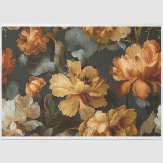 Orangefarbene Vintage Malerei Seidenpapier (Vorderseite)