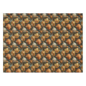 Orangefarbene Vintage Malerei Tischdecke (Vorderseite (Horizontal))