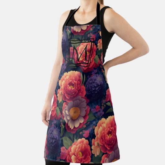 Orangefarbene, violette Blüten Mumphon Schürze (InSitu)