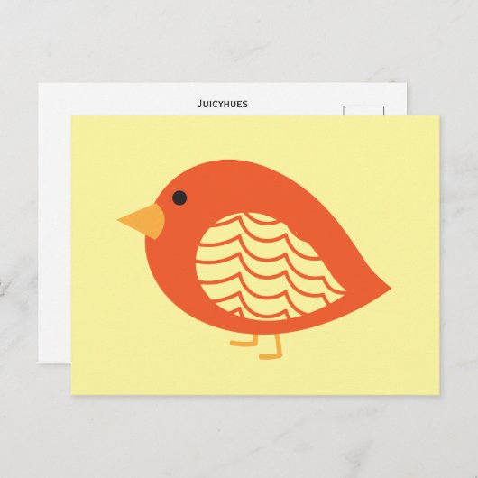 Orangefarbene Vögel Postkarte (Vorne/Hinten)