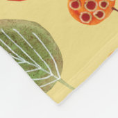 Orangefarbene Vögel und Granatapfelmuster Fleecedecke (Ecke)