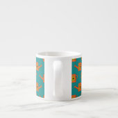 Orangefarbene Wasserdose mit Sonnenblumen Espressotasse (Rückseite)