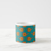 Orangefarbene Wasserdose mit Sonnenblumen Espressotasse (Vorderseite)