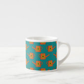 Orangefarbene Wasserdose mit Sonnenblumen Espressotasse (Rechts)