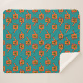 Orangefarbene Wasserdose mit Sonnenblumen Sherpadecke (Vorderseite (Horizontal))